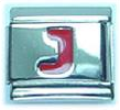 Red letter - J - 9mm Italian charm